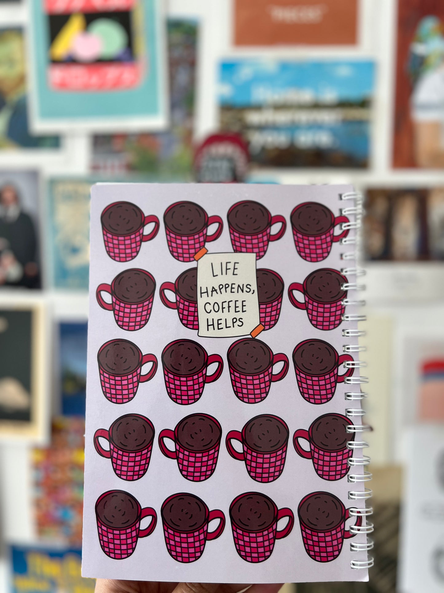 Life happens, Coffee Helps Spiral notebook